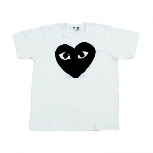 꼼데가르송 블랙 하트 여성 반팔 티셔츠 P1T069 WHITE