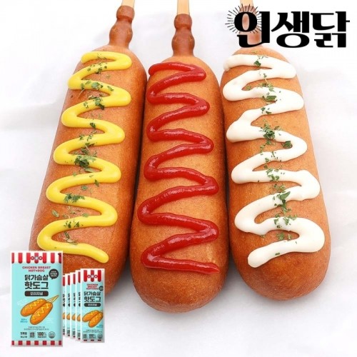 인생닭 닭가슴살 핫도그 오리지널 100g 5개 2팩