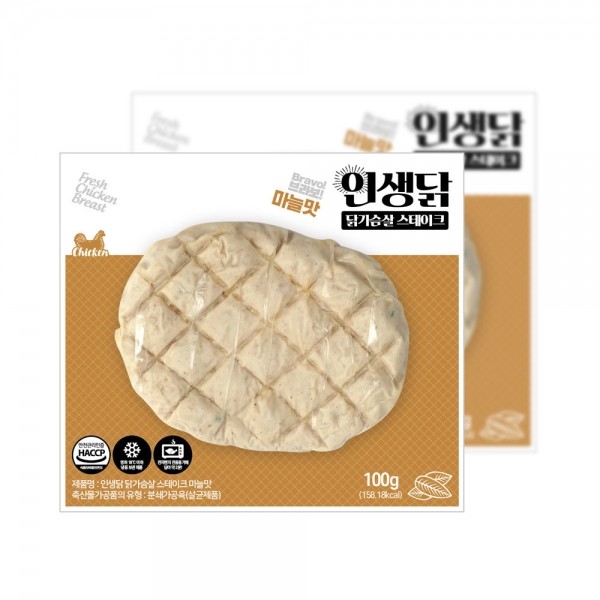 뮤직브로샵,인생닭 닭가슴살 스테이크 마늘맛 100g 10팩