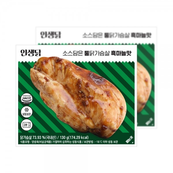뮤직브로샵,인생닭 소스담은 통 닭가슴살 흑마늘맛 130g 10팩