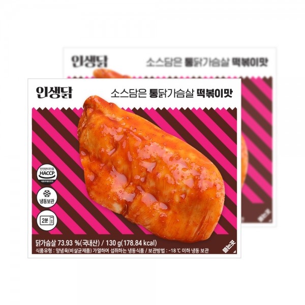 뮤직브로샵,인생닭 소스담은 통 닭가슴살 떡볶이맛 130g 10팩