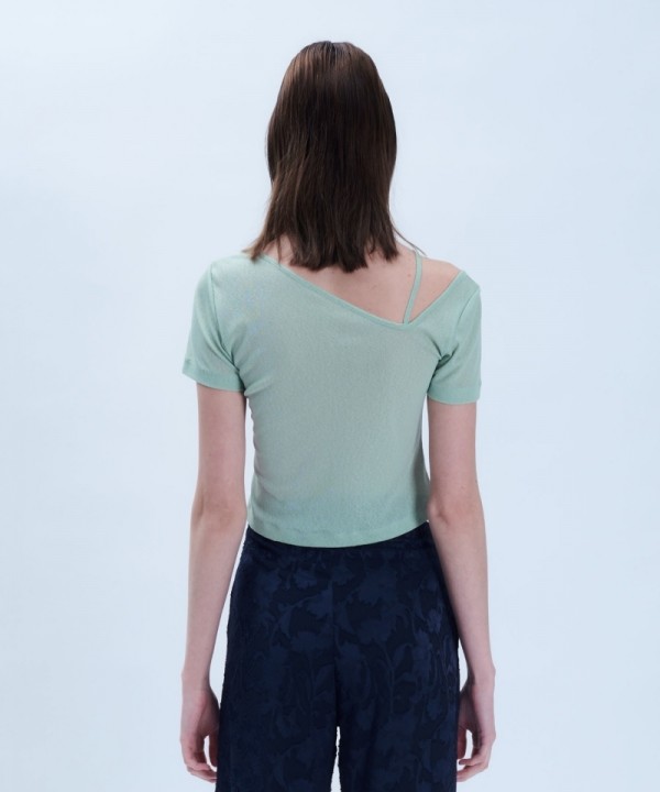 뮤직브로샵,Mint Green Cut Out T-shirt