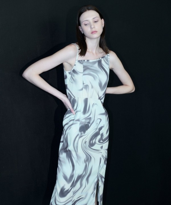 뮤직브로샵,Fog Print Slip Dress